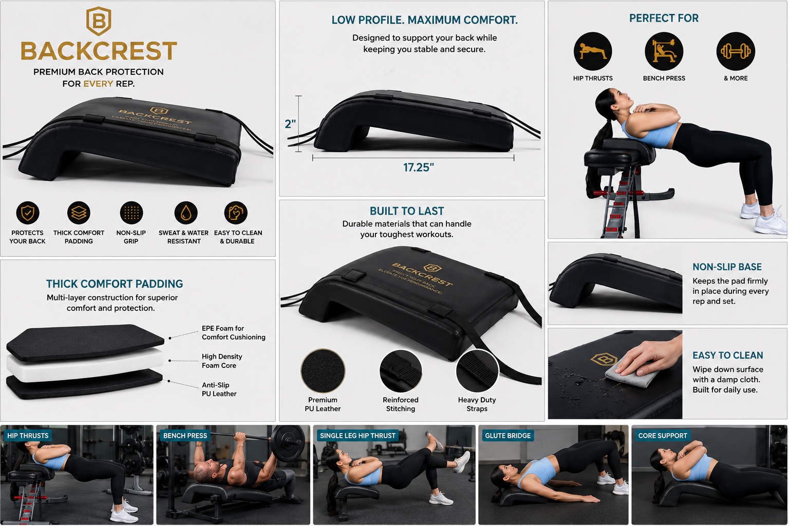 BACKCREST detailed product overview and exercise applications